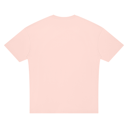 Unisex Oversized Drop Shoulder T-Shirt in light pink, alternate angle