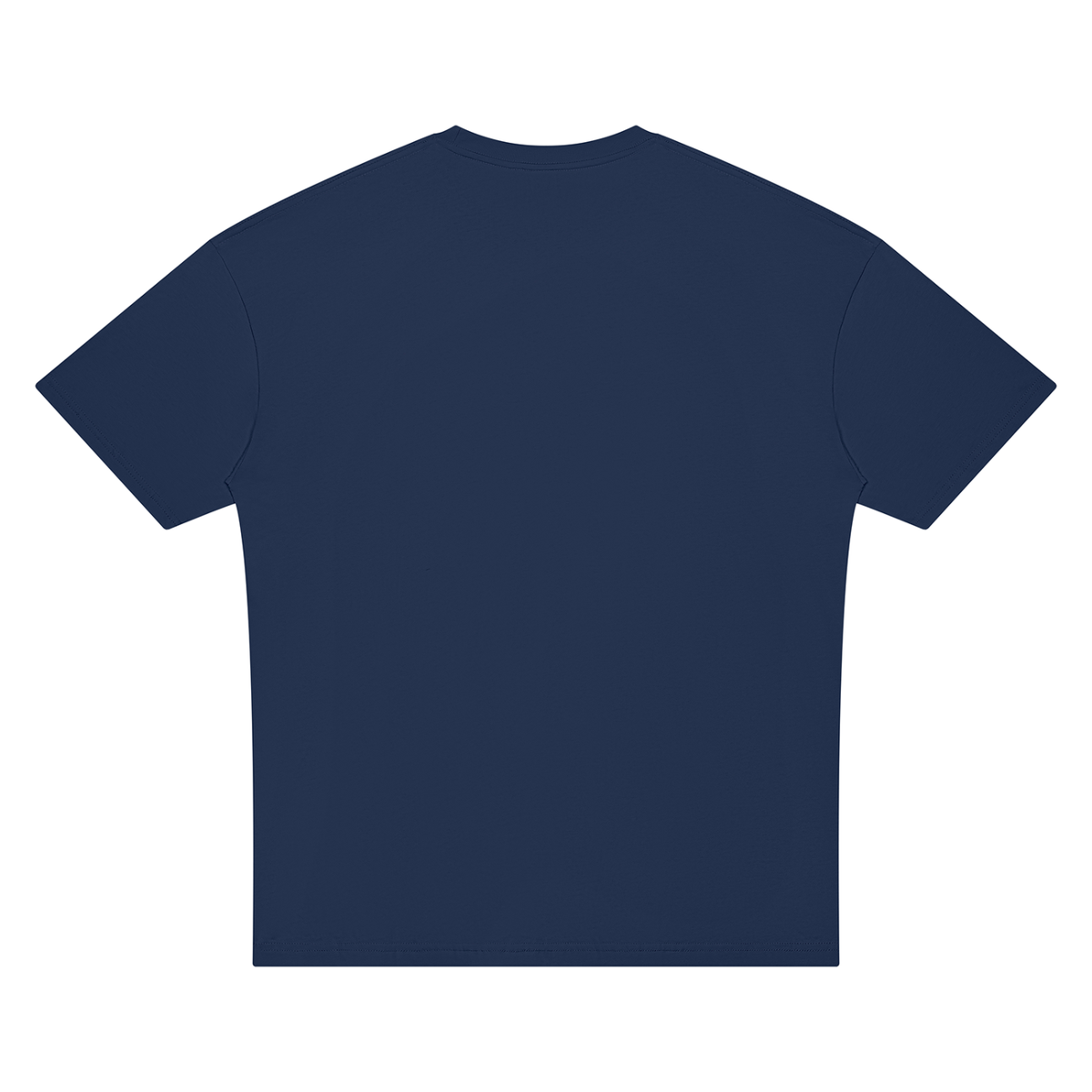 Unisex Oversized Drop Shoulder T-Shirt in navy blue, alternate angle