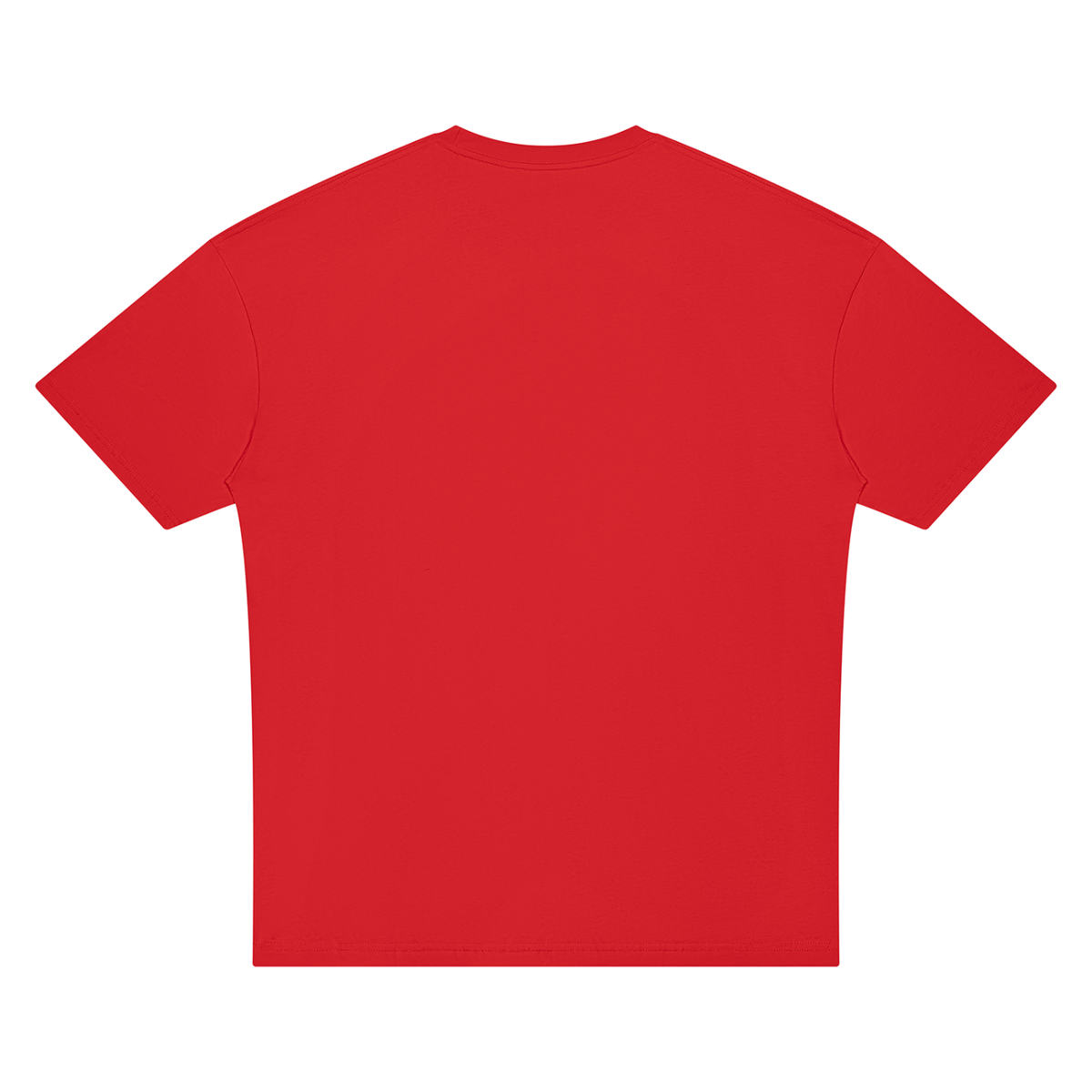 Unisex Oversized Drop Shoulder T-Shirt in red, alternate angle