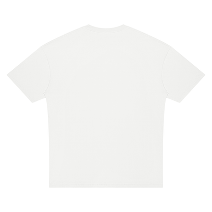 Unisex Oversized Drop Shoulder T-Shirt in white, alternate angle