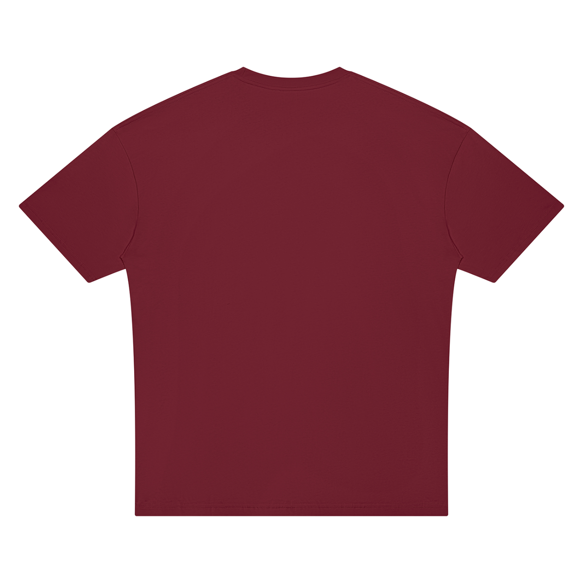 Unisex Oversized Drop Shoulder T-Shirt in wine red, alternate angle