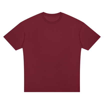 Unisex Oversized Drop Shoulder T-Shirt in wine red
