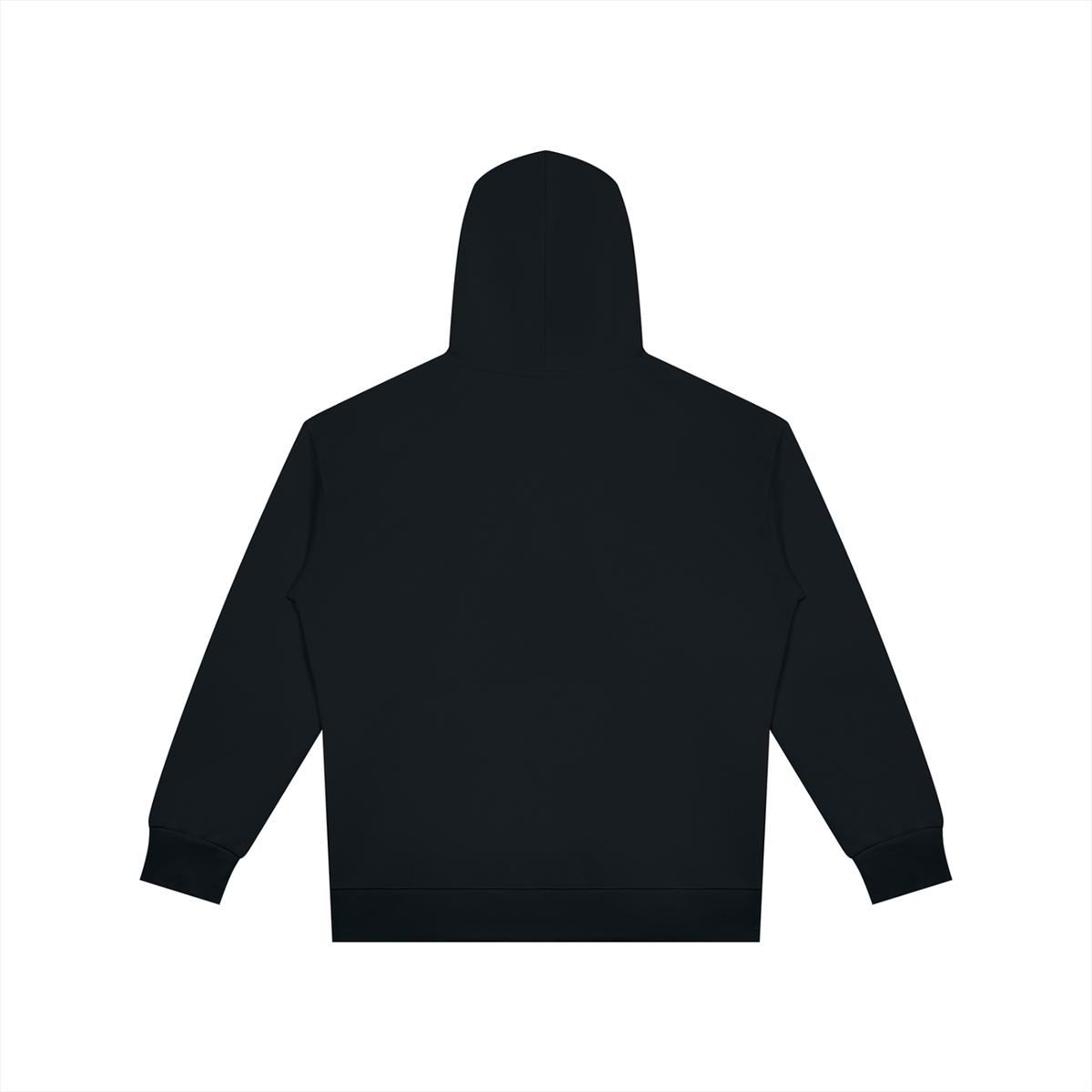 Unisex Oversized Full Zip Hoodie in black, alternate angle