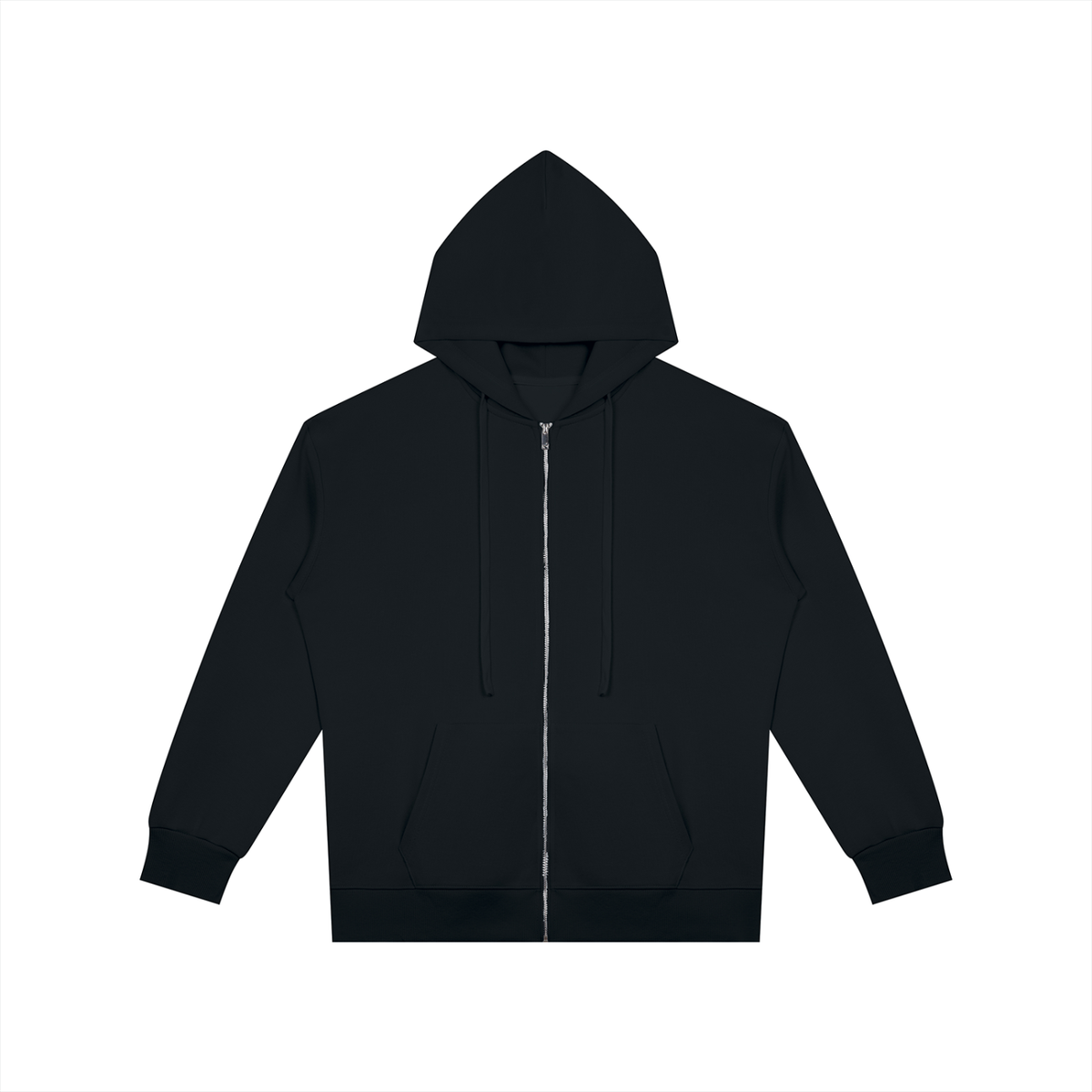 Unisex Oversized Full Zip Hoodie in black
