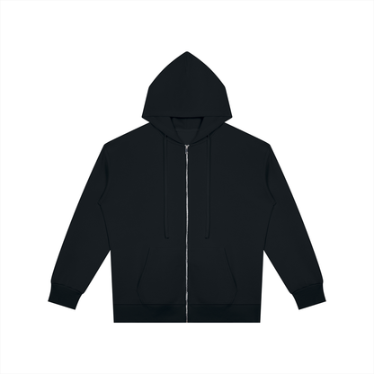 Unisex Oversized Full Zip Hoodie in black