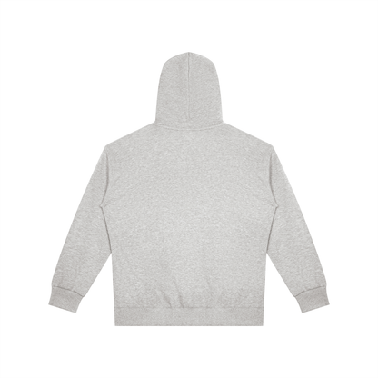 Unisex Oversized Full Zip Hoodie in flower gray, alternate angle
