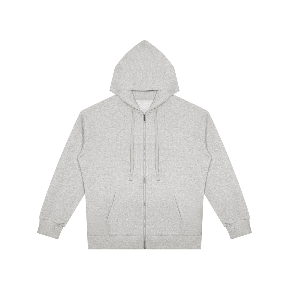 Unisex Oversized Full Zip Hoodie in flower gray