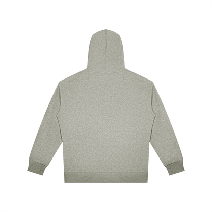 Unisex Oversized Full Zip Hoodie in heather gray, alternate angle