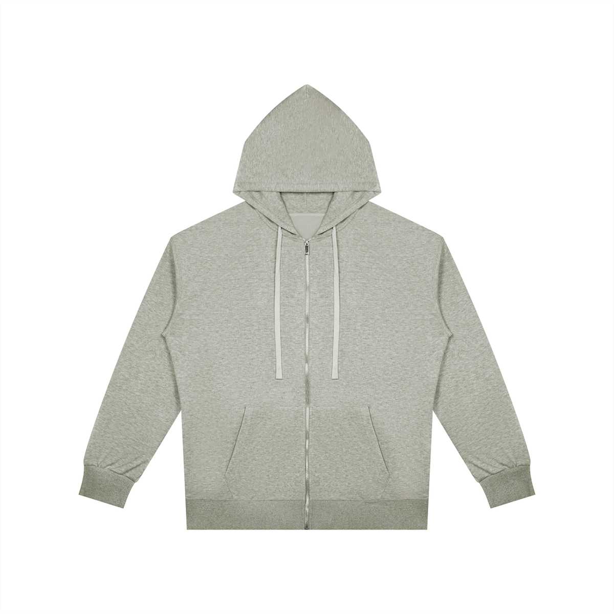 Unisex Oversized Full Zip Hoodie in heather gray