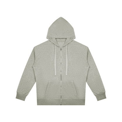 Unisex Oversized Full Zip Hoodie in heather gray