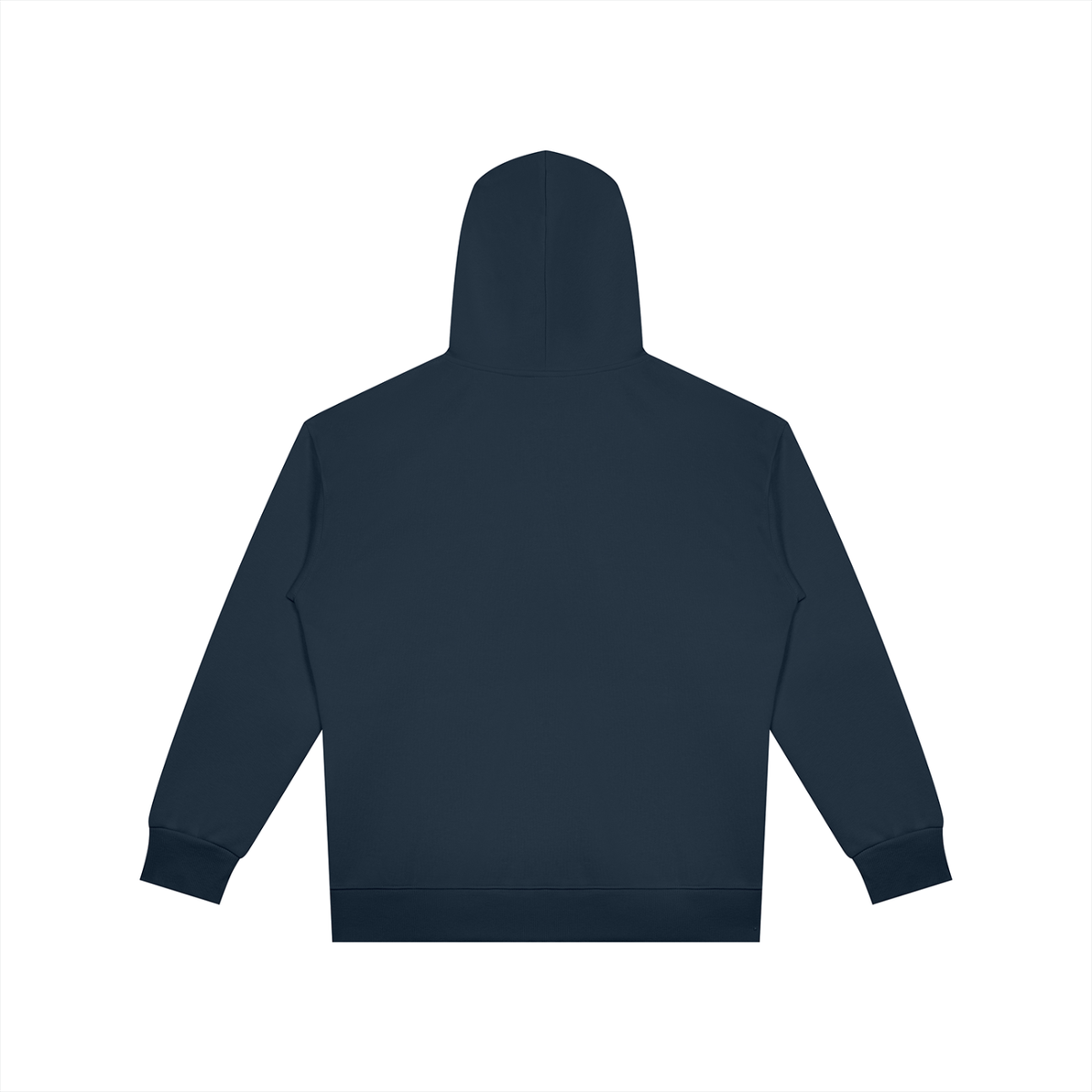 Unisex Oversized Full Zip Hoodie in navy blue, alternate angle