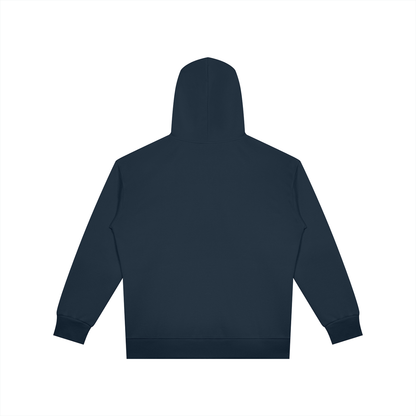 Unisex Oversized Full Zip Hoodie in navy blue, alternate angle