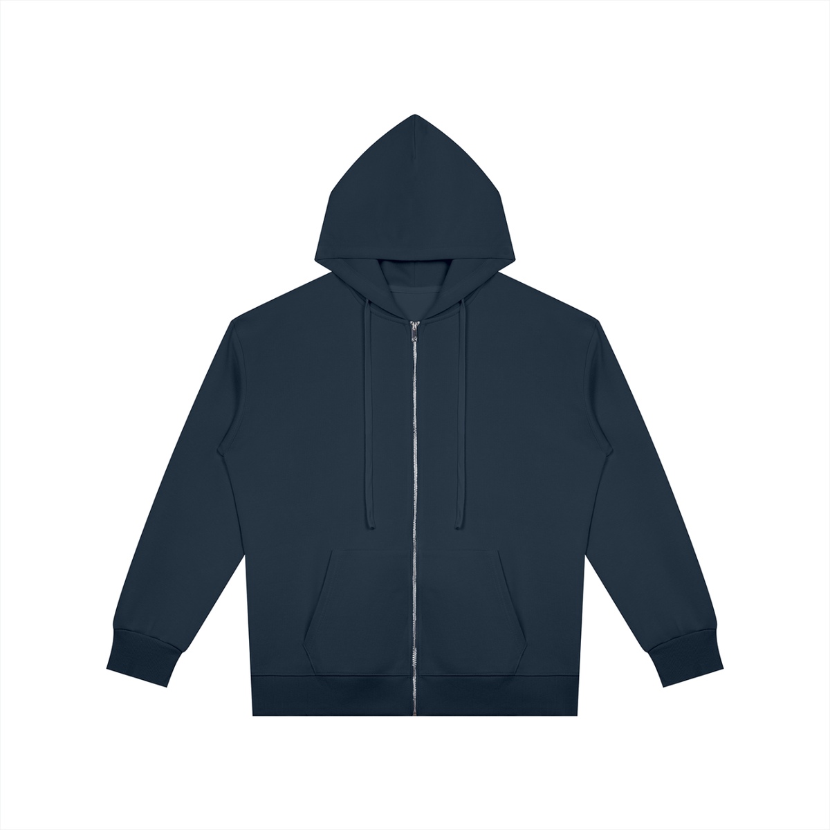 Unisex Oversized Full Zip Hoodie in navy blue