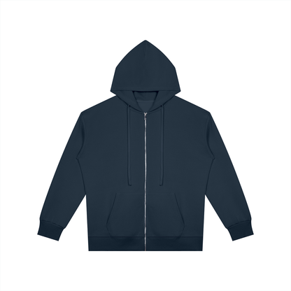 Unisex Oversized Full Zip Hoodie in navy blue