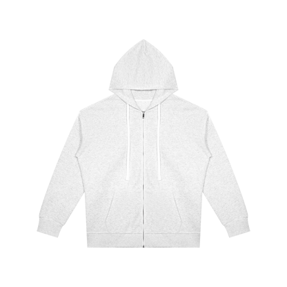 Unisex Oversized Full Zip Hoodie in oat gray