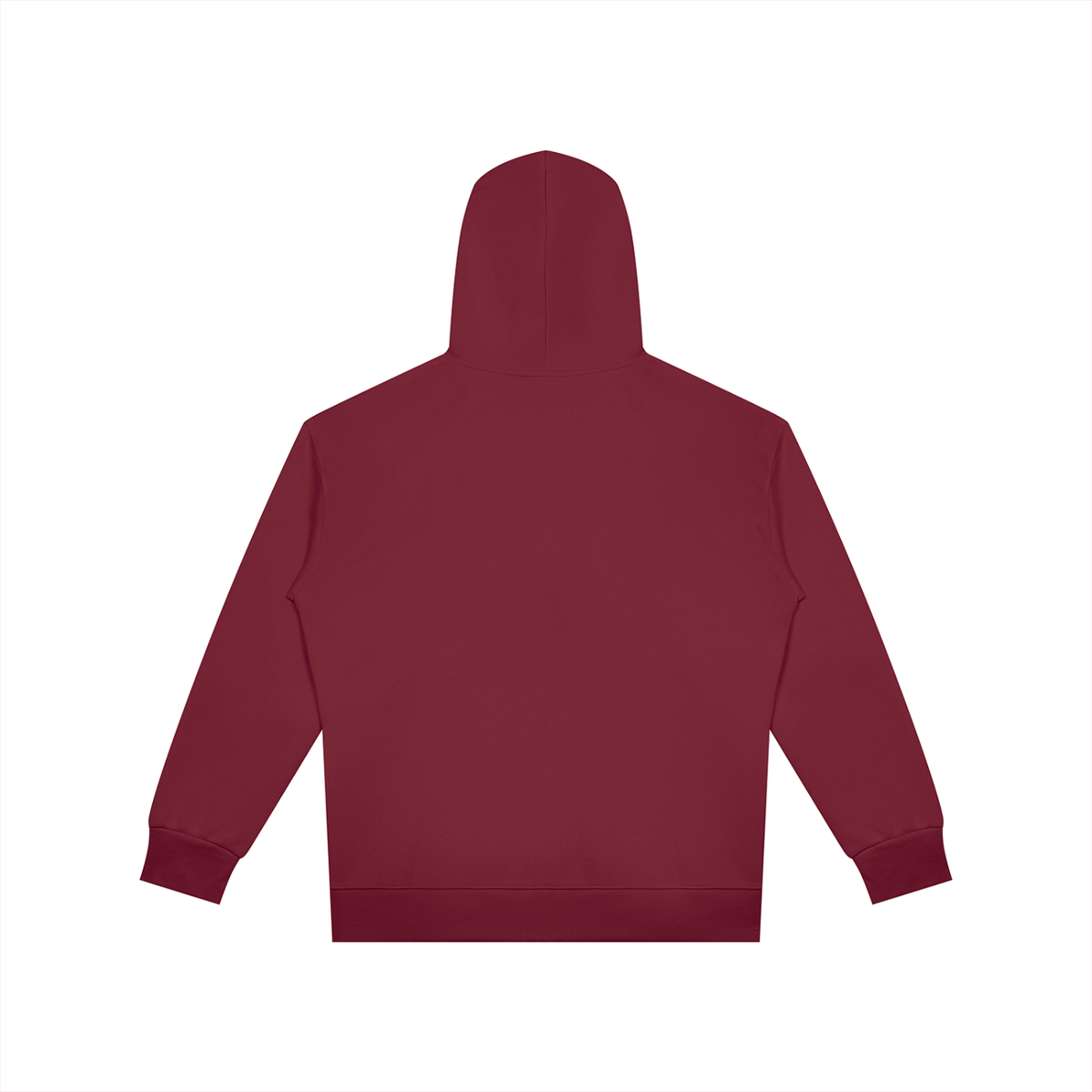 Unisex Oversized Full Zip Hoodie in wine red, alternate angle