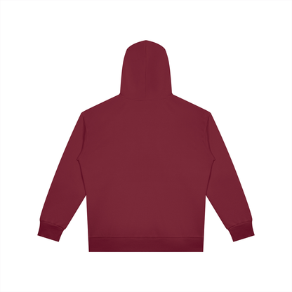 Unisex Oversized Full Zip Hoodie in wine red, alternate angle