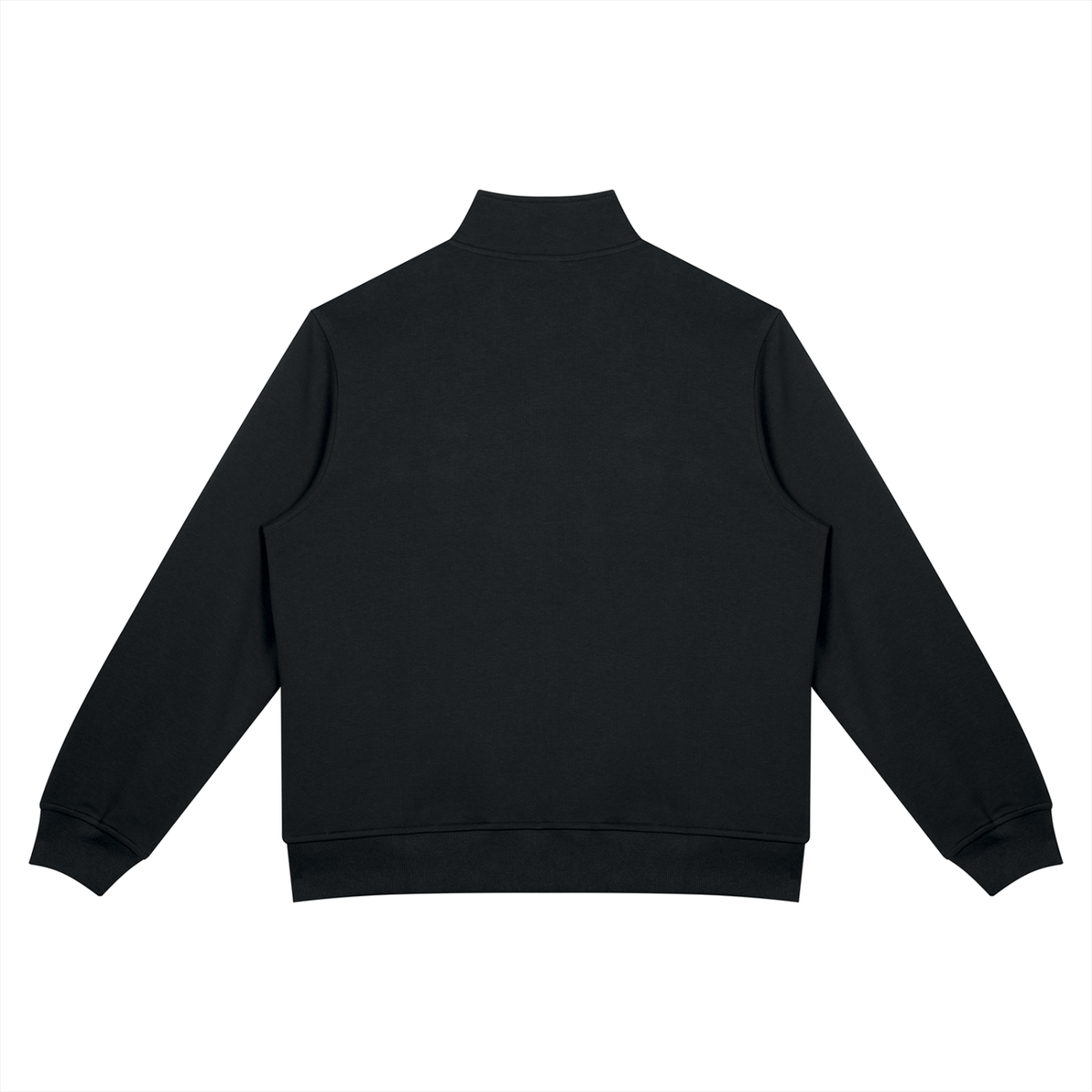 Unisex Oversized Full Zip Jacket in black, alternate angle