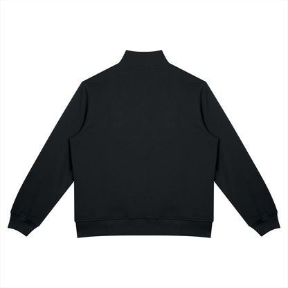 Unisex Oversized Full Zip Jacket in black, alternate angle