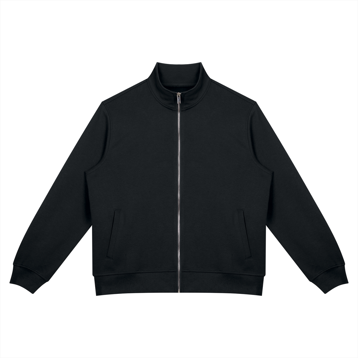 Unisex Oversized Full Zip Jacket in black