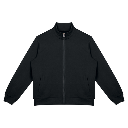 Unisex Oversized Full Zip Jacket in black