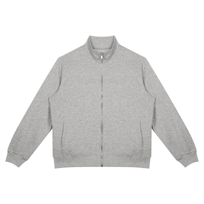 Unisex Oversized Full Zip Jacket in flower gray