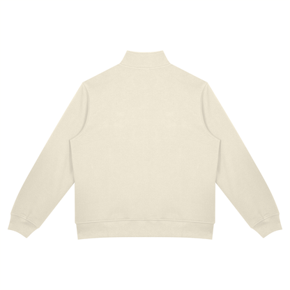 Unisex Oversized Full Zip Jacket in light apricot, alternate angle