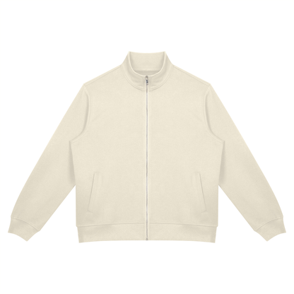 Unisex Oversized Full Zip Jacket in light apricot