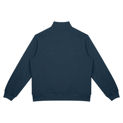 Unisex Oversized Full Zip Jacket in navy blue, alternate angle