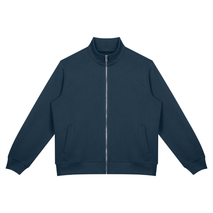 Unisex Oversized Full Zip Jacket in navy blue