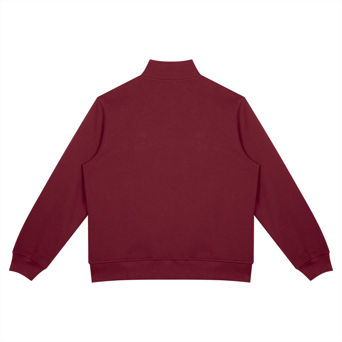 Unisex Oversized Full Zip Jacket in wine red, alternate angle