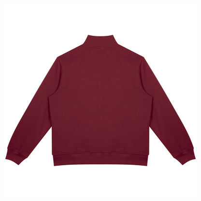 Unisex Oversized Full Zip Jacket in wine red, alternate angle