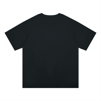 Unisex Oversized Midweight Cotton T-Shirt in black, alternate angle