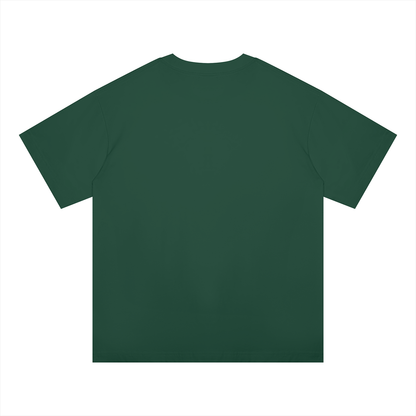 Unisex Oversized Midweight Cotton T-Shirt in blackish green, alternate angle