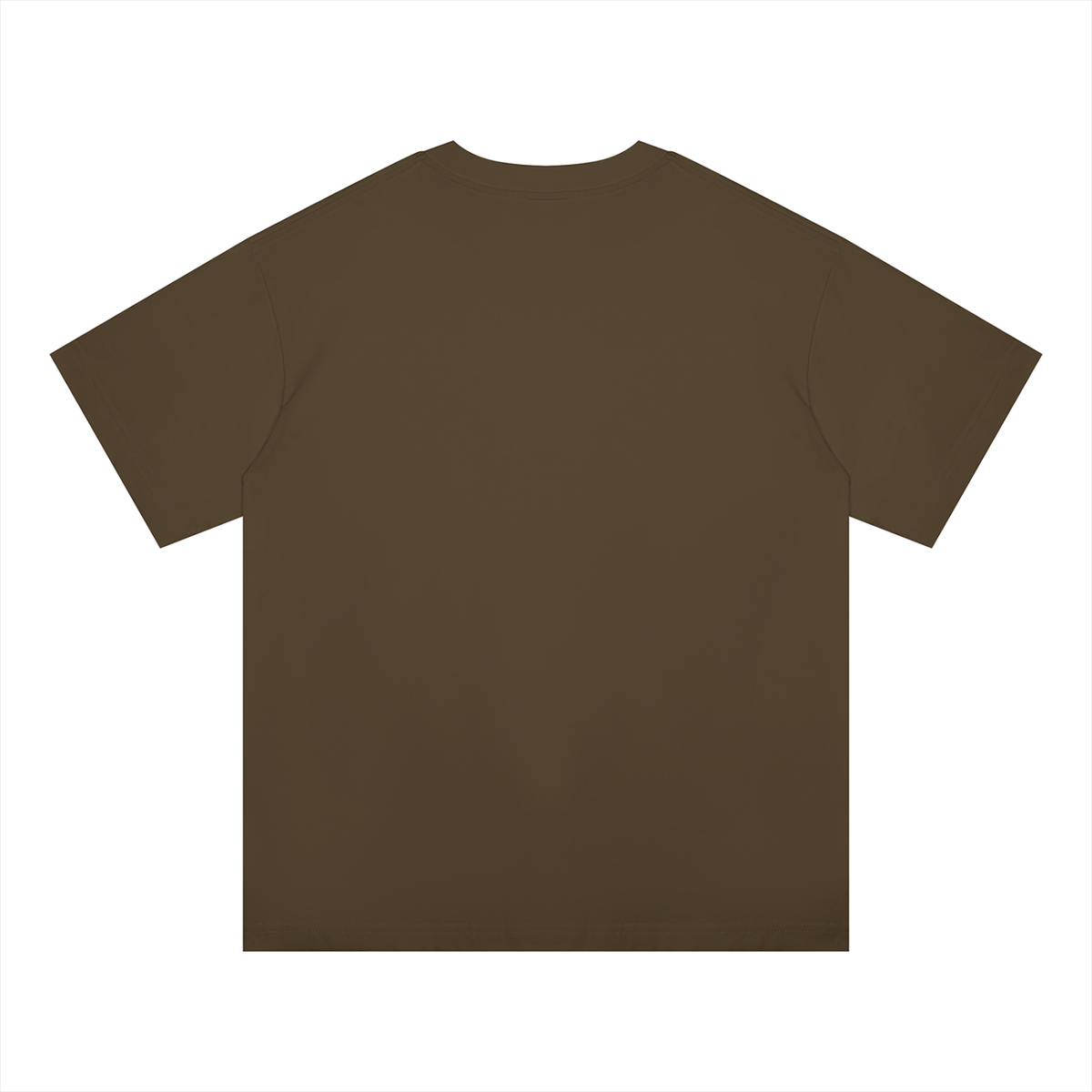 Unisex Oversized Midweight Cotton T-Shirt in coffee, alternate angle