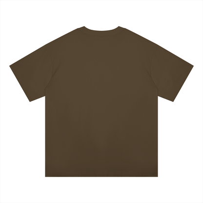 Unisex Oversized Midweight Cotton T-Shirt in coffee, alternate angle
