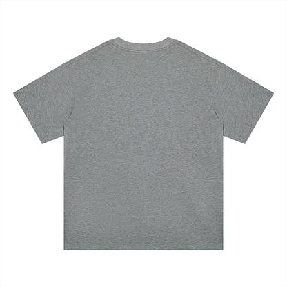 Unisex Oversized Midweight Cotton T-Shirt in flower gray, alternate angle