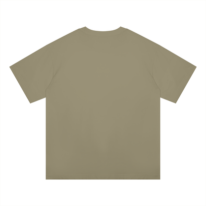 Unisex Oversized Midweight Cotton T-Shirt in gray green, alternate angle