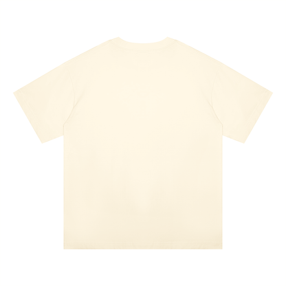 Unisex Oversized Midweight Cotton T-Shirt in light apricot, alternate angle