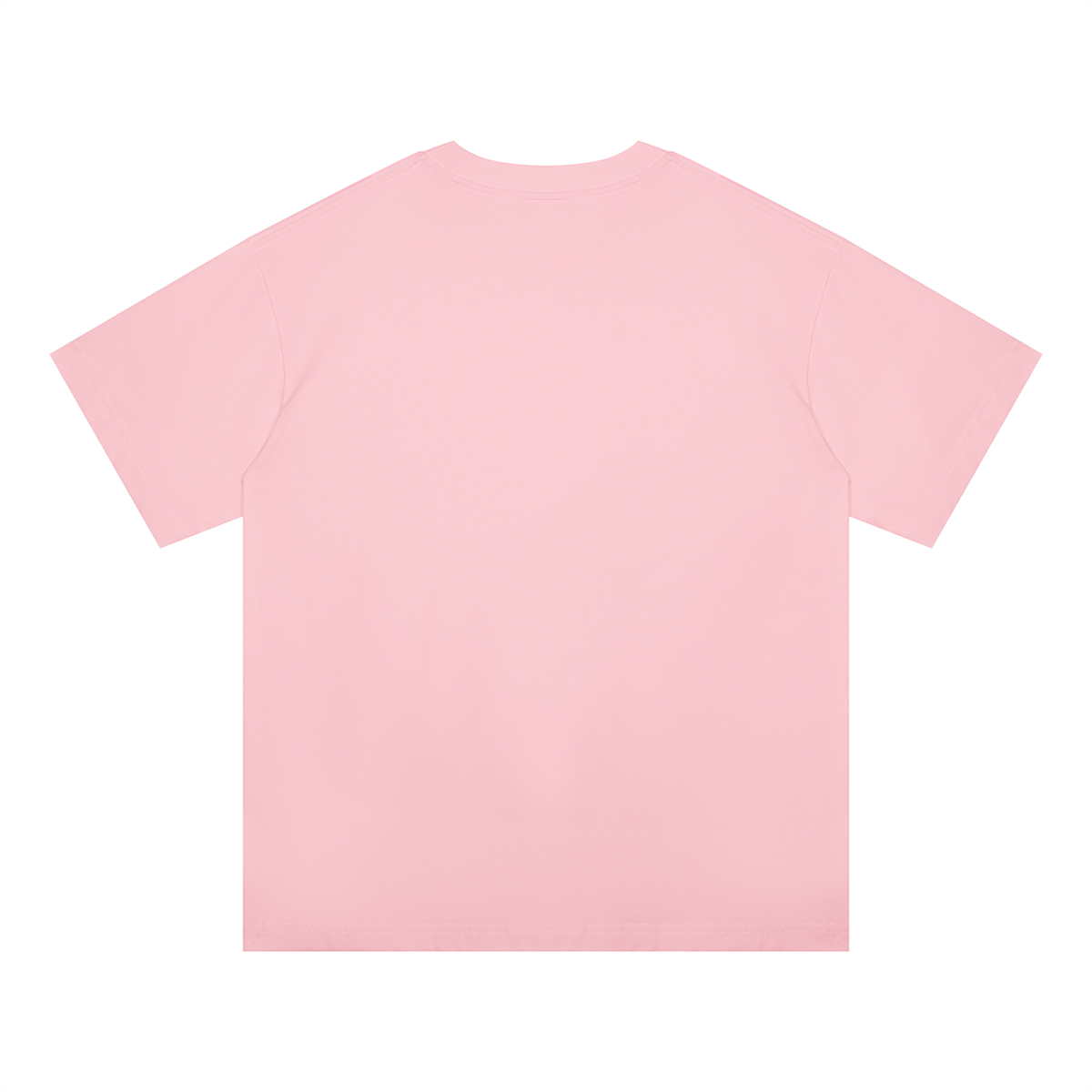 Unisex Oversized Midweight Cotton T-Shirt in light pink, alternate angle