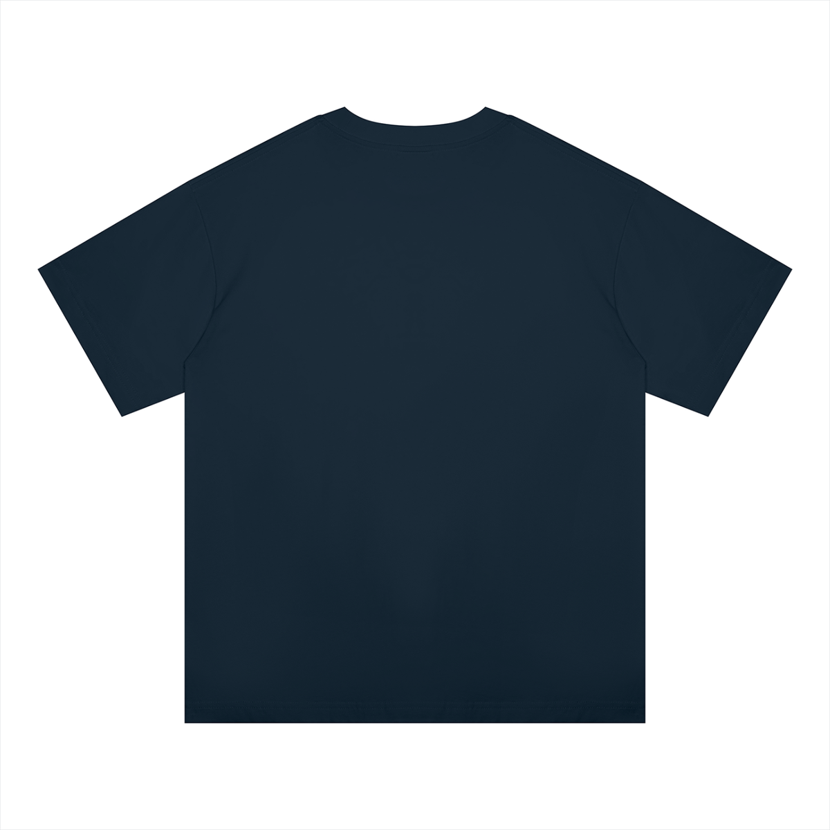 Unisex Oversized Midweight Cotton T-Shirt in navy blue, alternate angle