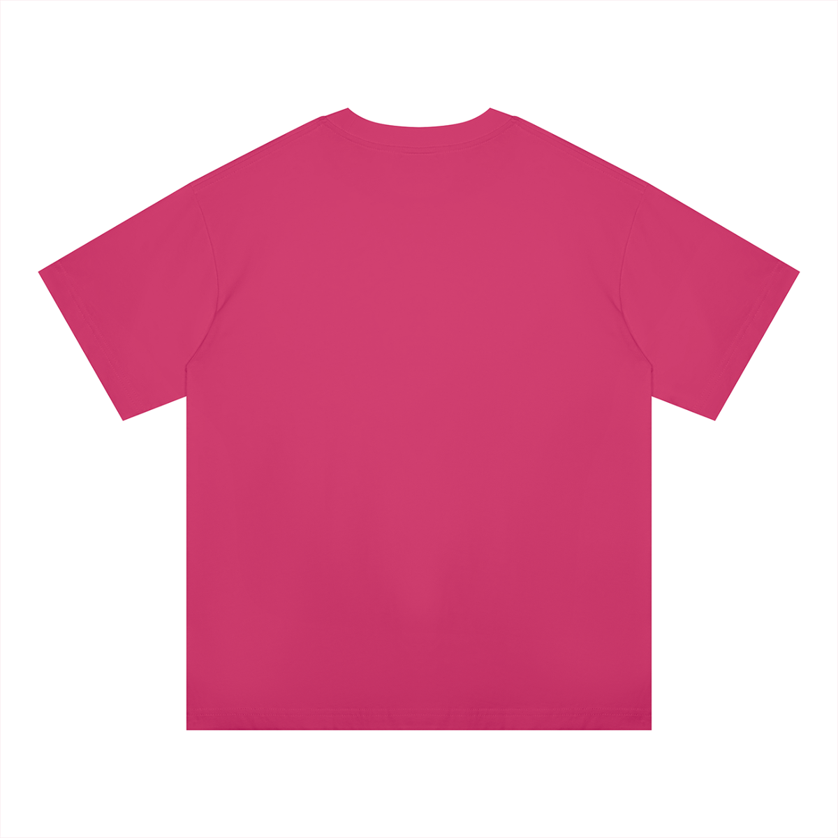 Unisex Oversized Midweight Cotton T-Shirt in rose red, alternate angle