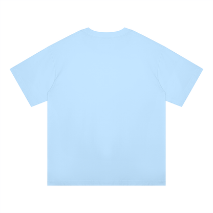 Unisex Oversized Midweight Cotton T-Shirt in sky blue, alternate angle