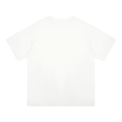 Unisex Oversized Midweight Cotton T-Shirt in white, alternate angle