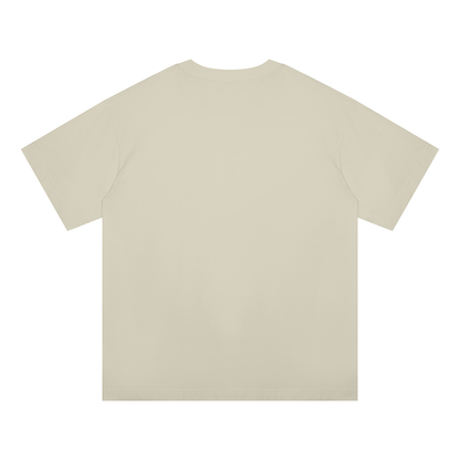 Unisex Oversized Midweight Cotton T-Shirt in white gray, alternate angle