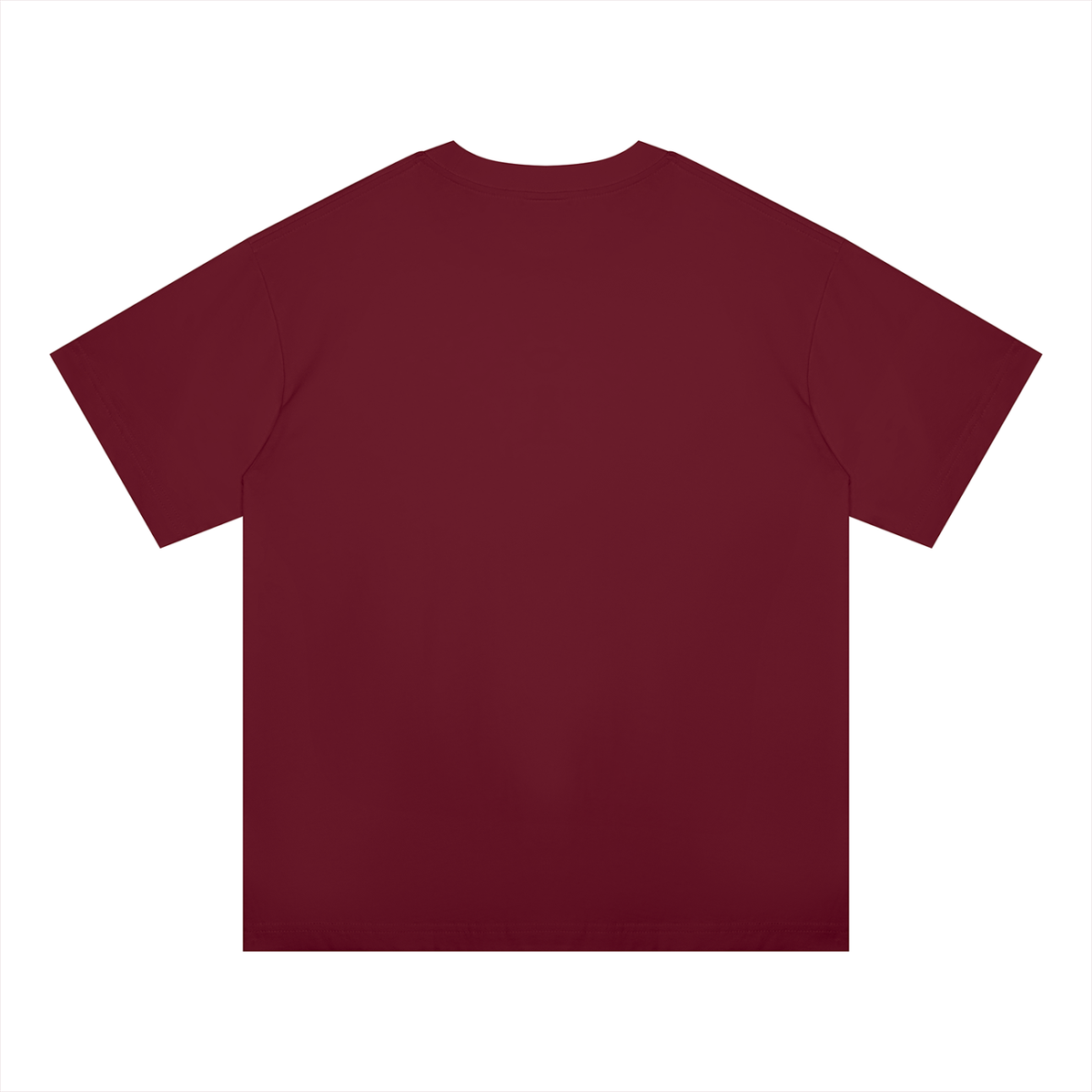 Unisex Oversized Midweight Cotton T-Shirt in wine red, alternate angle