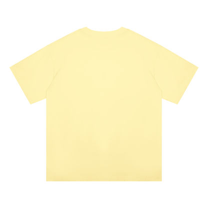 Unisex Oversized Midweight Cotton T-Shirt in yellow, alternate angle
