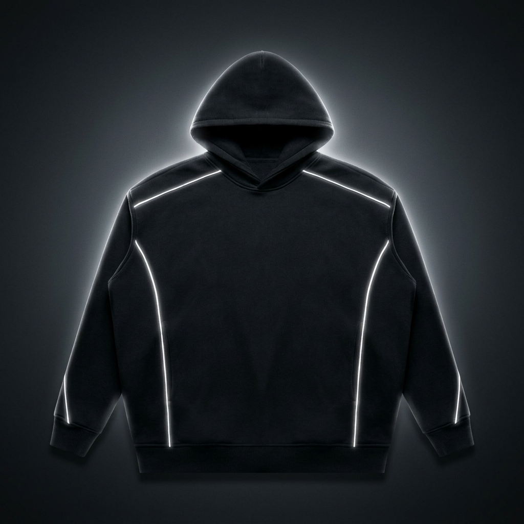 Unisex Oversized Piping Fleece Hoodie, view 1