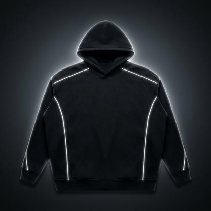 Unisex Oversized Piping Fleece Hoodie, view 1