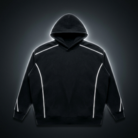 Unisex Oversized Piping Fleece Hoodie, view 1